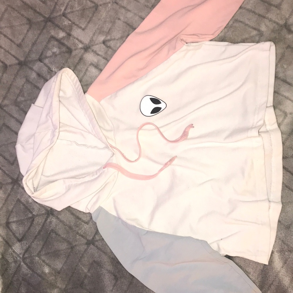 A crop top hoodie/long sleeves